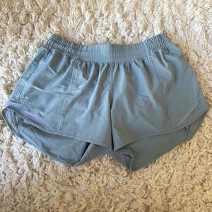 Lululemon Hotty Hot Low-Rise Lined Short 4” Tall in Blue Cast